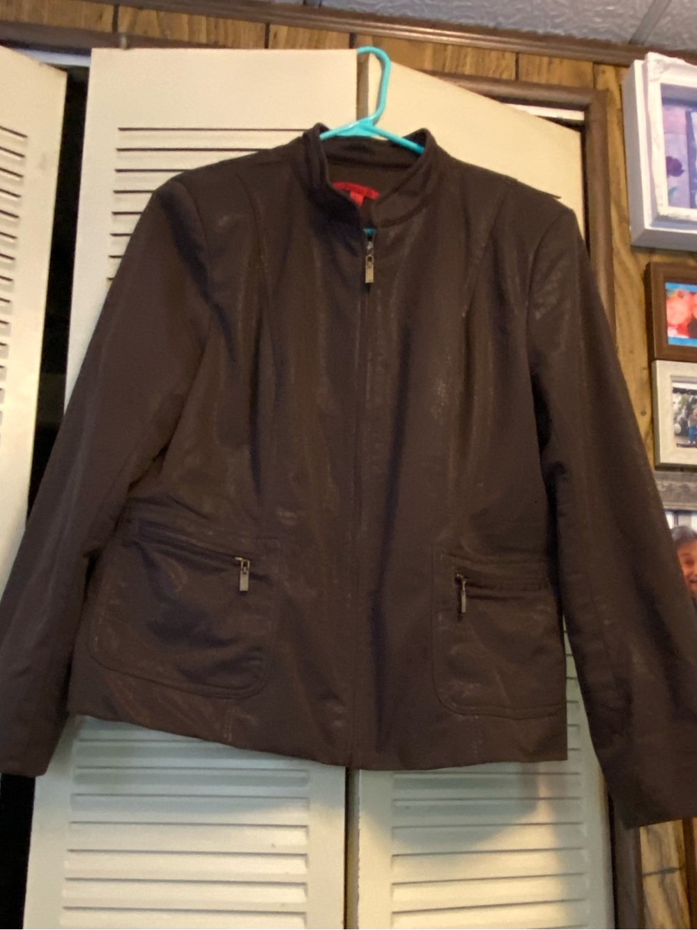 Women’s Joni B Lightweight Dark Brown Zip-Front Shirt Jacket